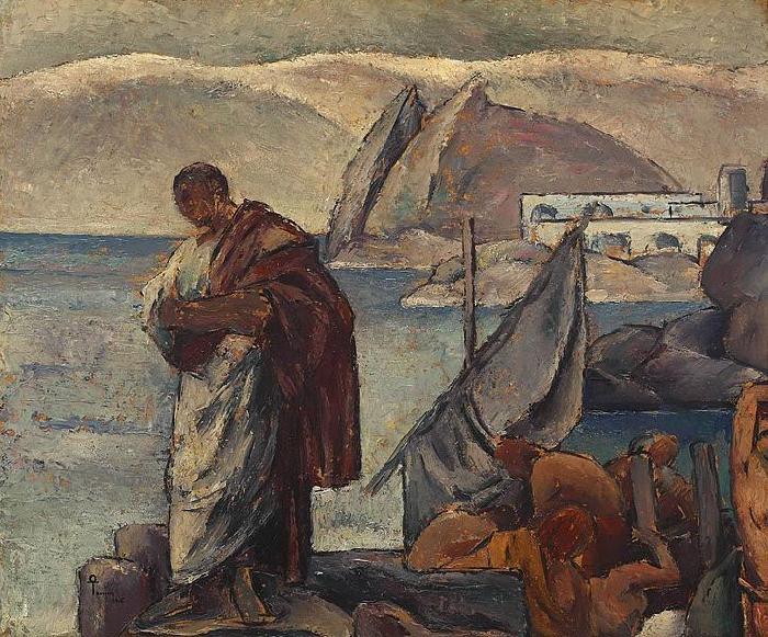 Ion Theodorescu Sion Ovidiu in exil China oil painting art